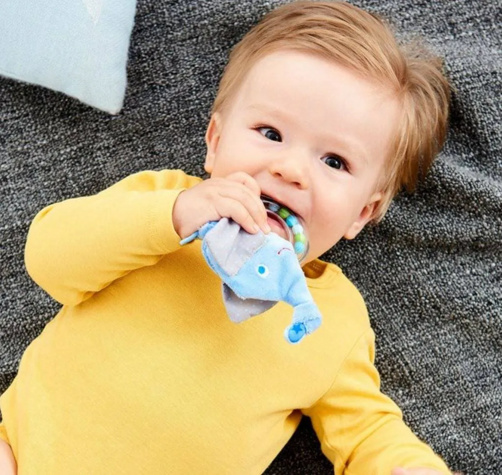 Elephant Rattle with Removable Teething Ring
