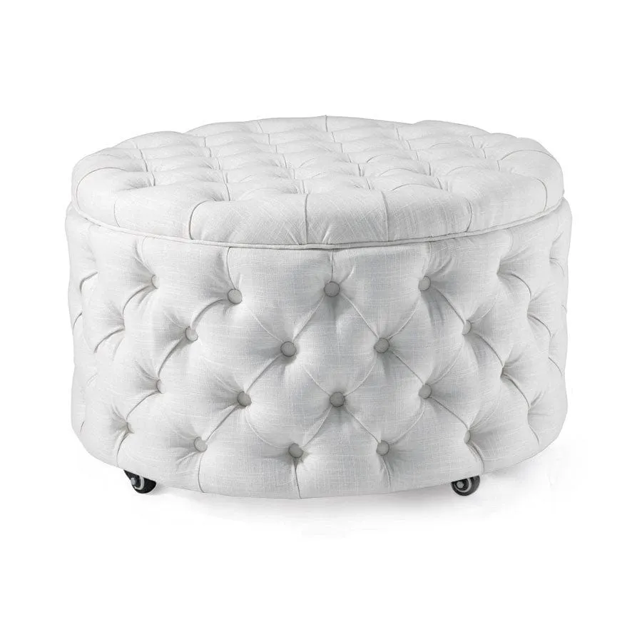 Emma Storage Ottoman Large 75cm Linen White