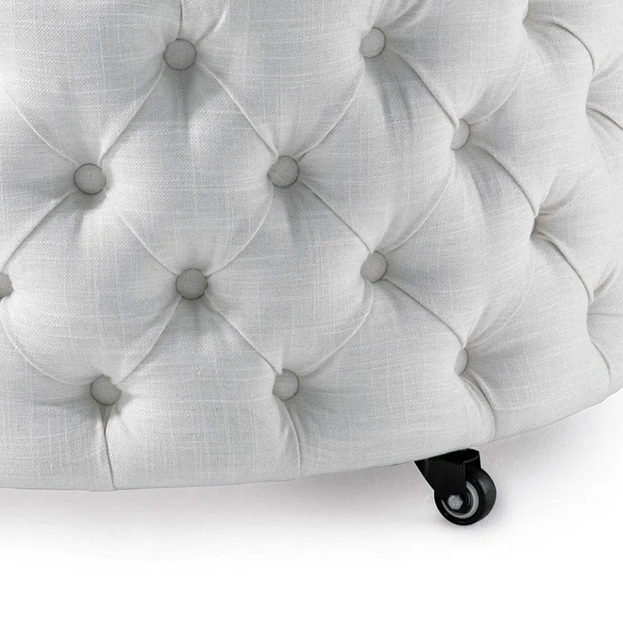 Emma Storage Ottoman Large 75cm Linen White