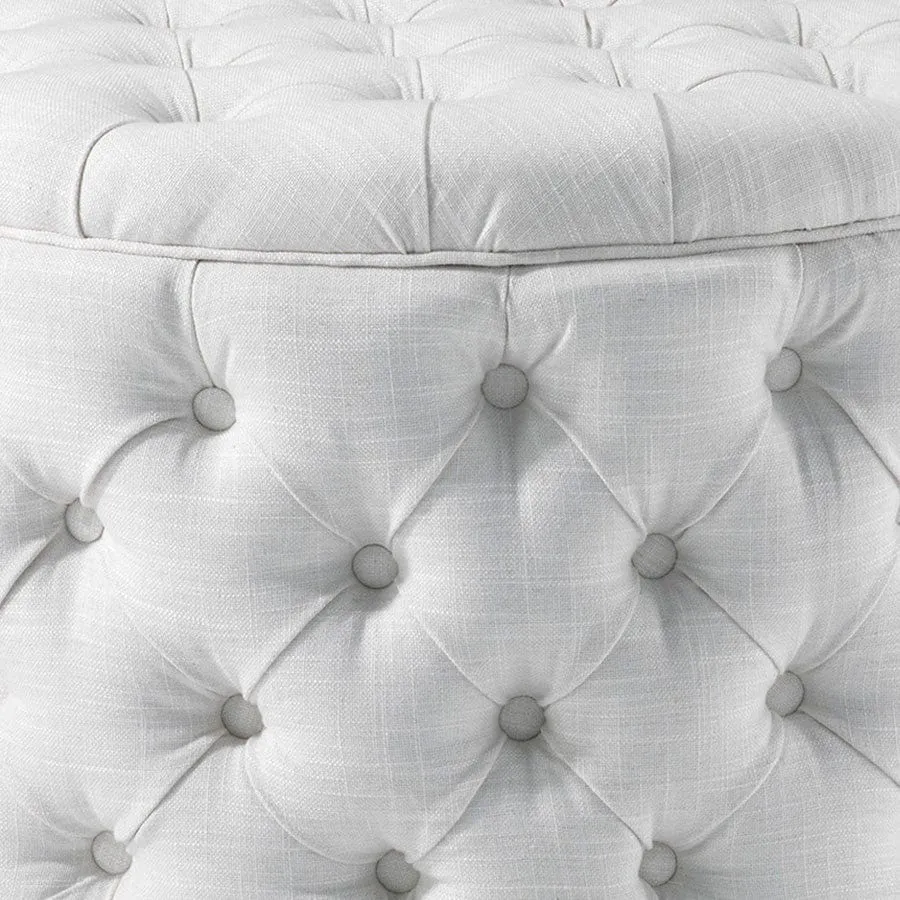 Emma Storage Ottoman Large 75cm Linen White