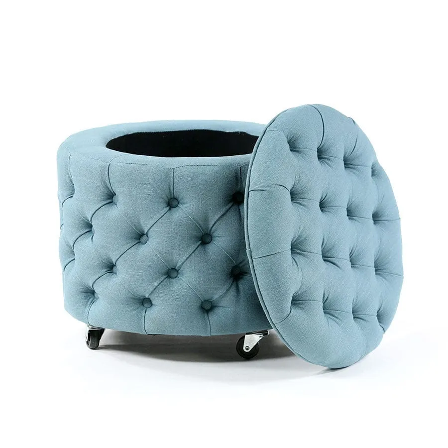 Emma Storage Ottoman Small Teal
