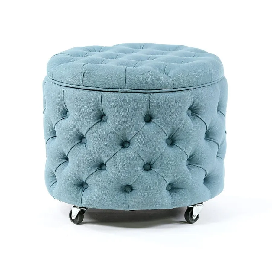 Emma Storage Ottoman Small Teal