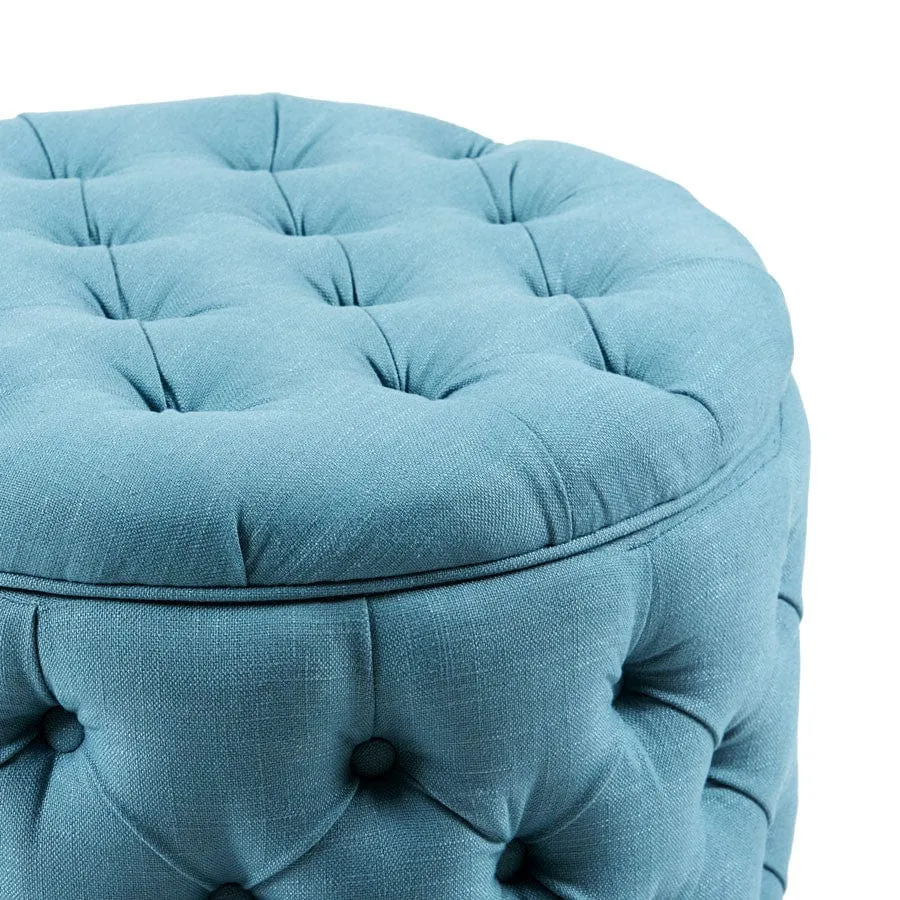Emma Storage Ottoman Small Teal