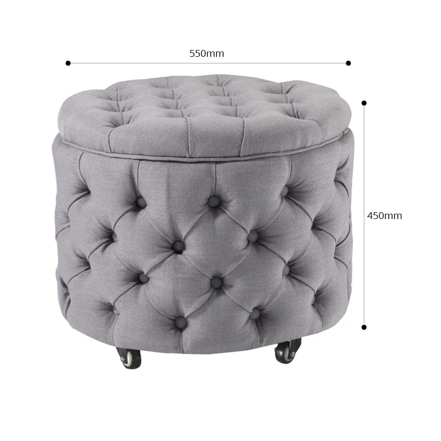 Emma Storage Ottoman Small Wolf Grey