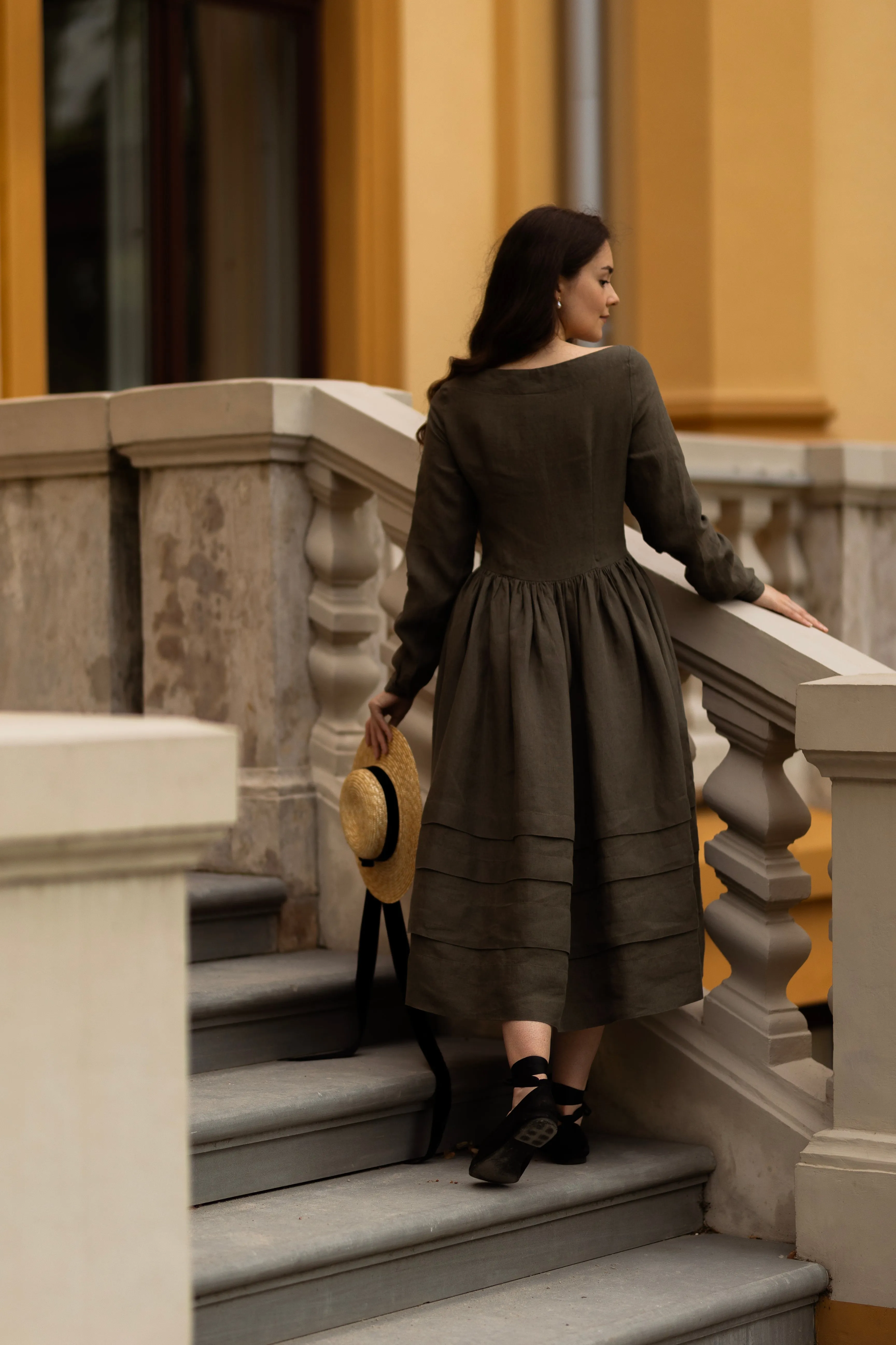 Eyre Dress, Long Sleeve, Pine Green