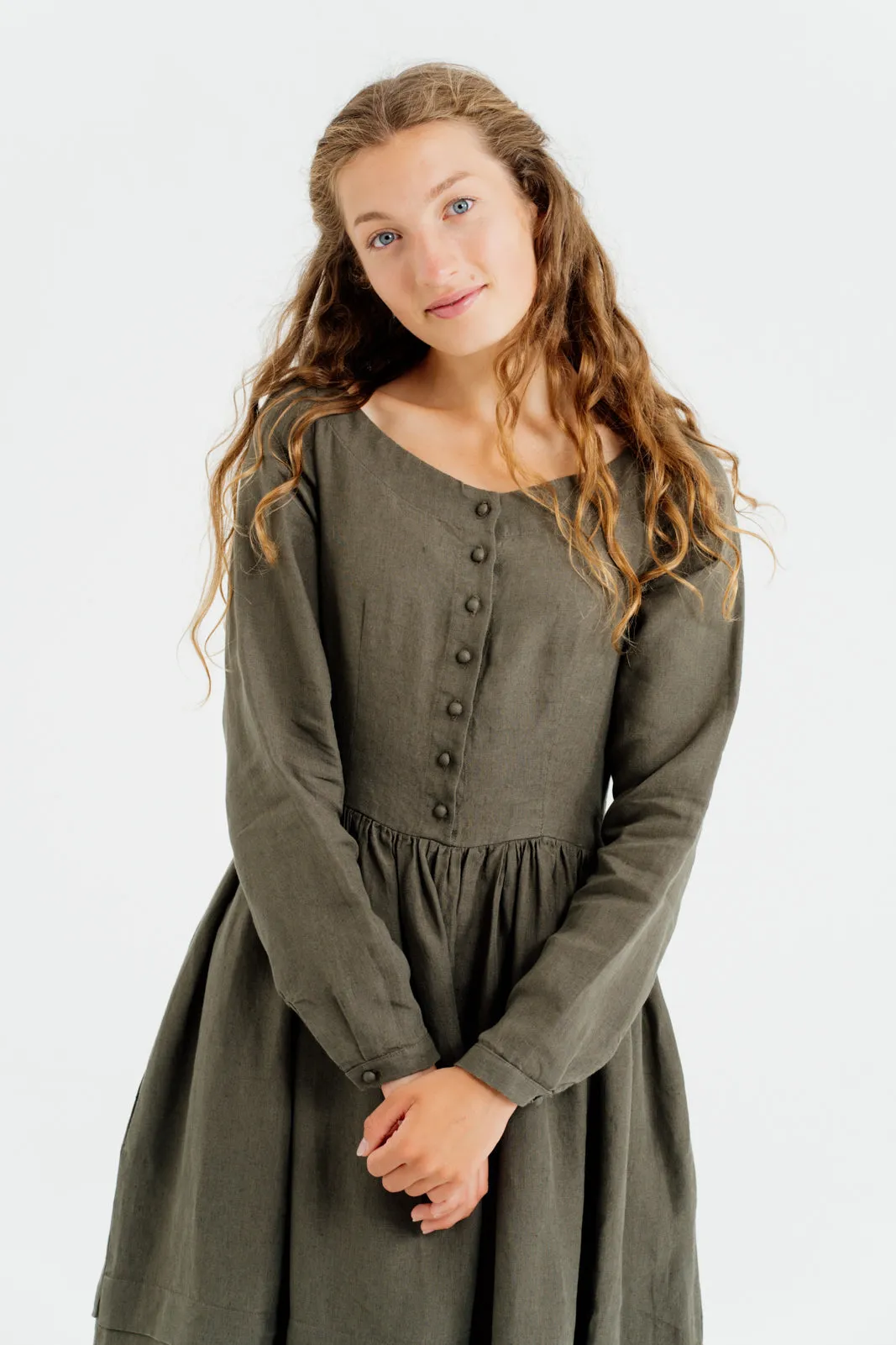 Eyre Dress, Long Sleeve, Pine Green
