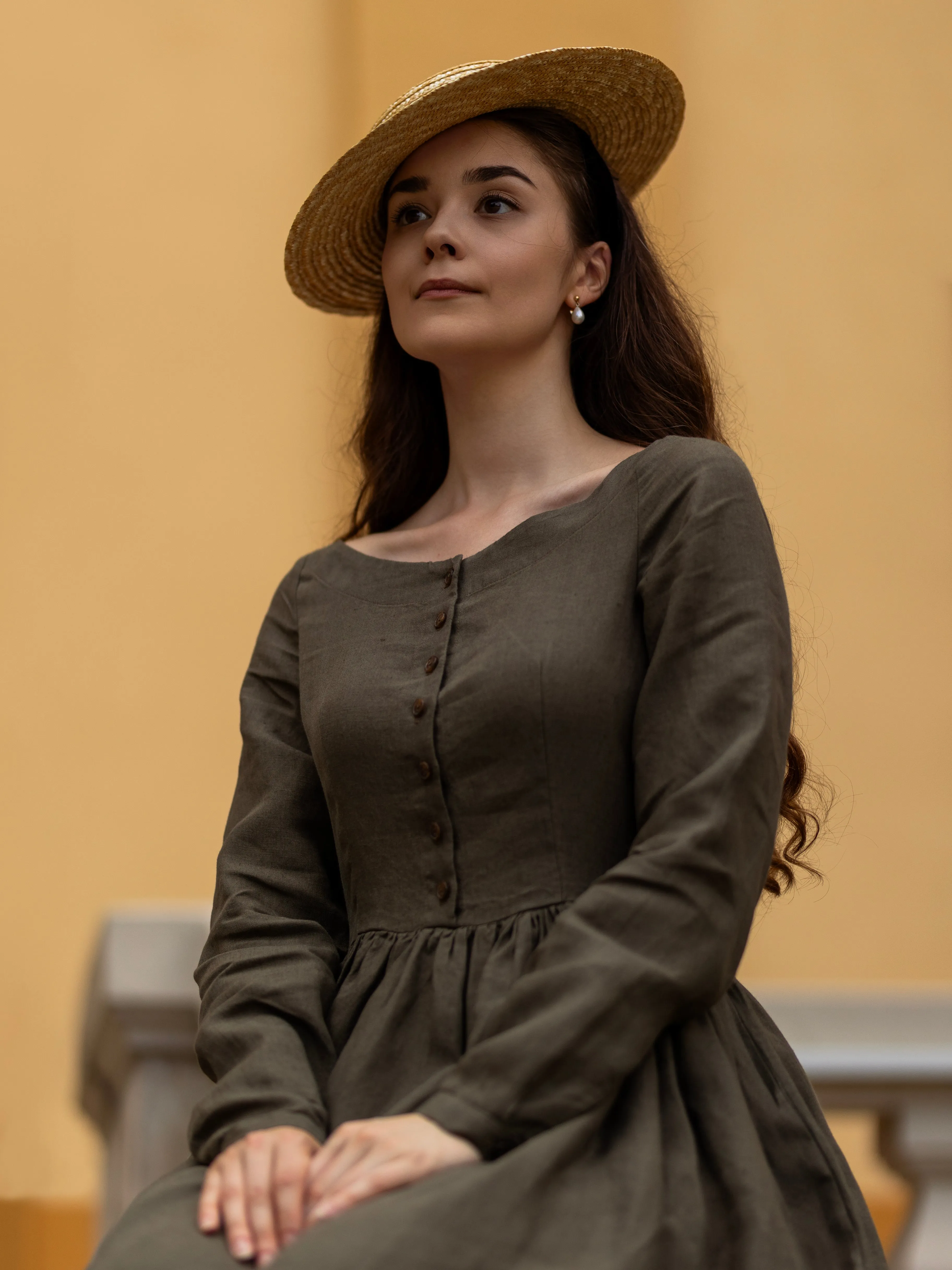 Eyre Dress, Long Sleeve, Pine Green