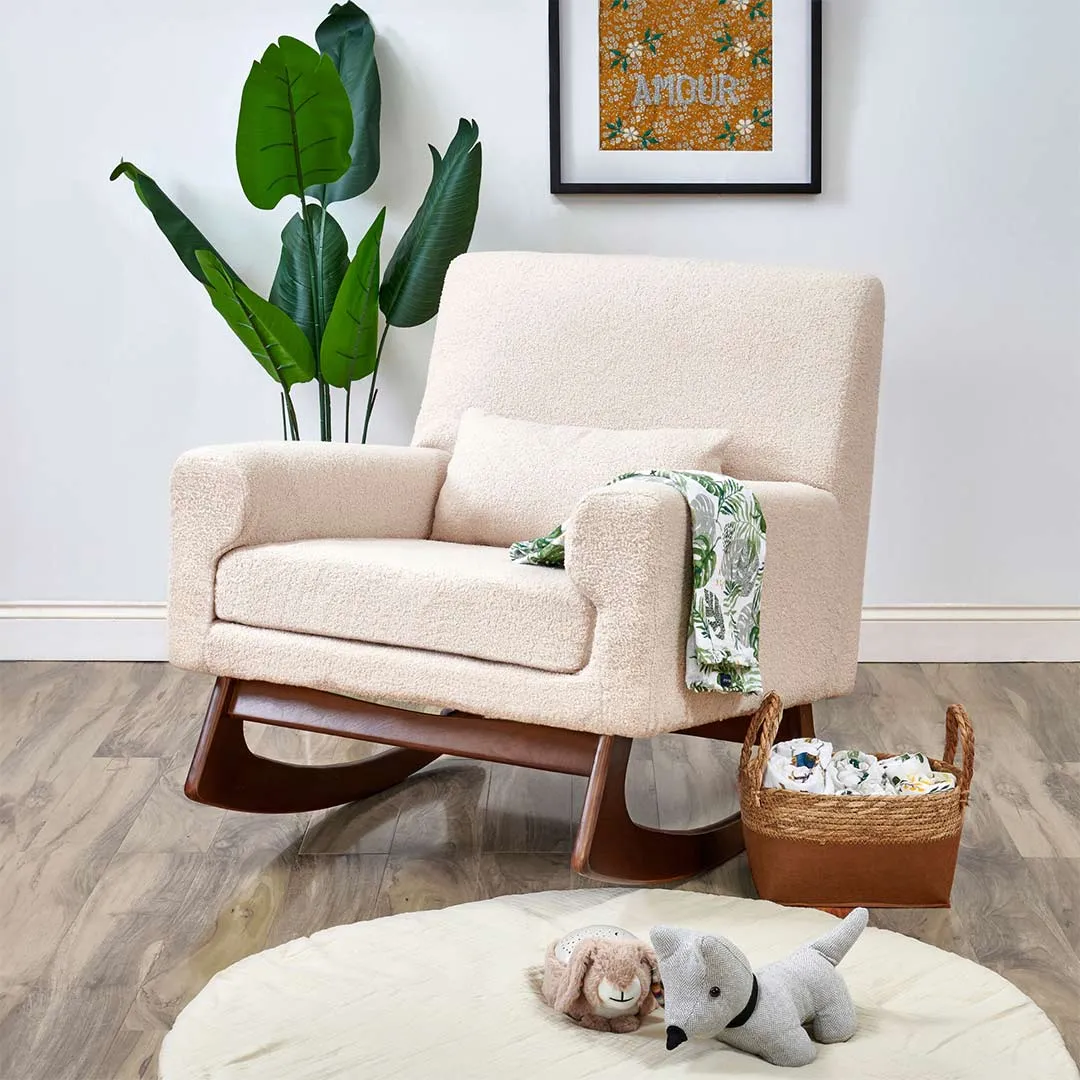 Gaia Baby Serena Rocking/Feeding Chair - Biscuit/Walnut