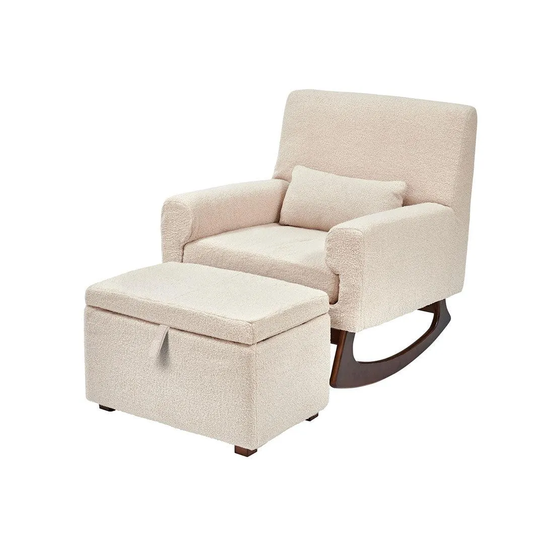 Gaia Baby Serena Rocking/Feeding Chair - Biscuit/Walnut