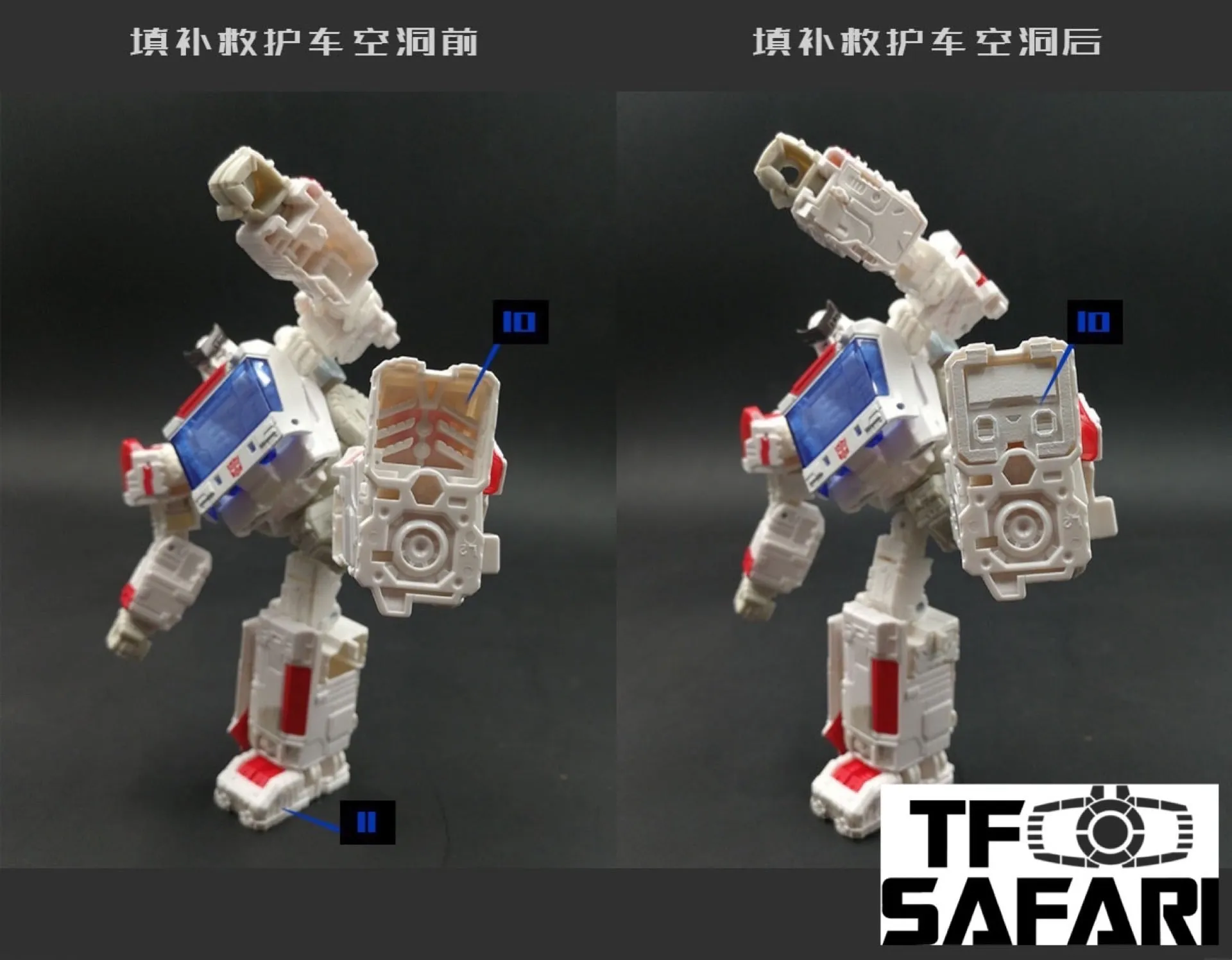 Go Better Studio GX-04R / GX-04W / GX-04C / GX-04AT Gap Fillers for WFC Siege Ironhide / Ratchet / Crosshairs / Legacy Autotrooper Upgrade Kit
