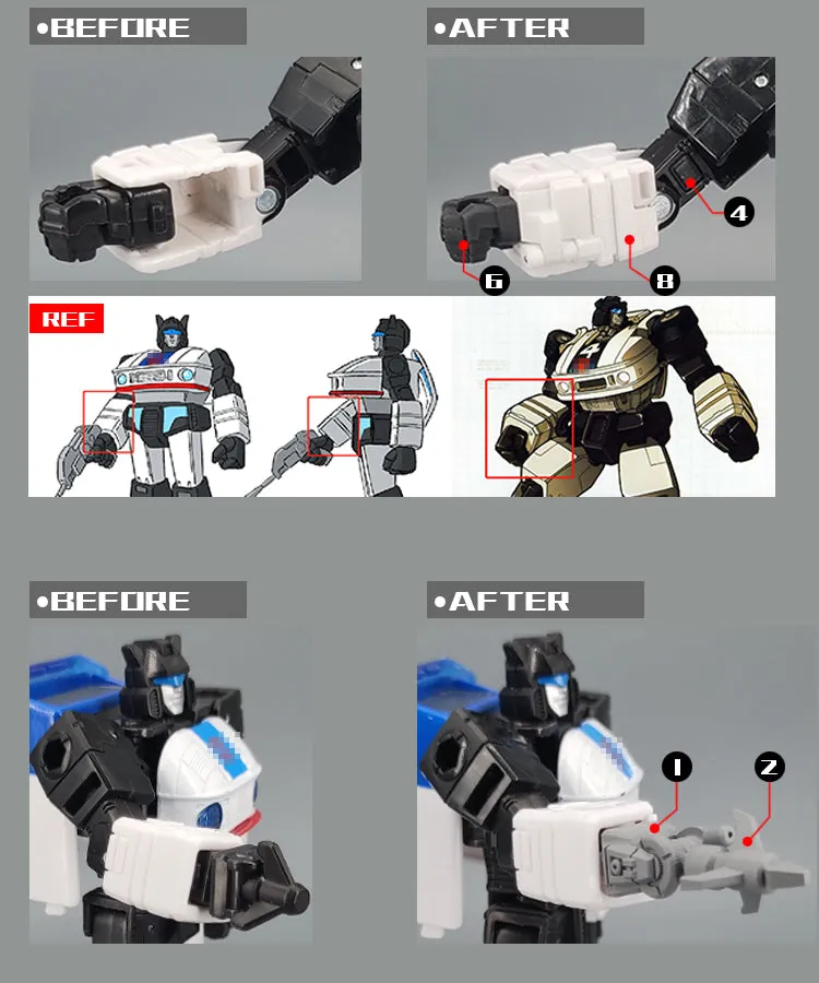 Go Better Studio GX-52 GX52 Gap fillers for Buzzworthy Bumblebee Legacy: Evolution Origin Autobot Jazz  ( Upgrade Kit  Gap Fillers)