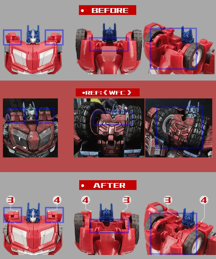 Go Better Studio GX-55A GX-55B GX55A GX55B Gap fillers for WFC Studio Series Voyager 03 Gamer Edition SS GE03 Optimus Prime Upgrade Kit