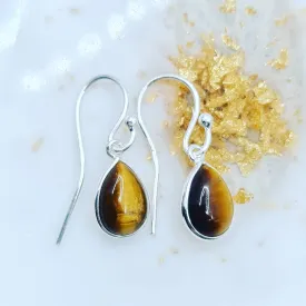 Golden Tigers Eye Stone drop earring tear drop