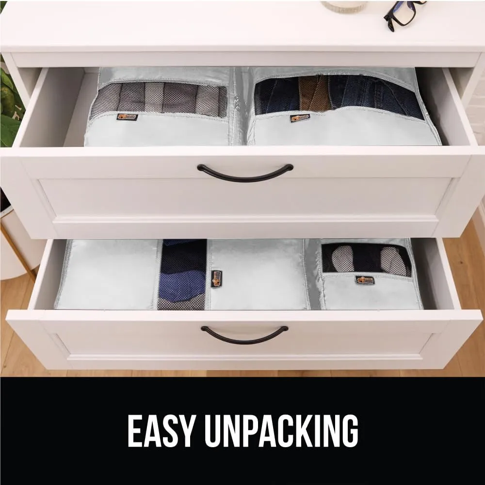 GORILLA GRIP Packing Cubes, Travel Essentials for Suitcase, Mesh Organizer Bags for Clothes Toiletries Shoes and Laundry, Luggage and Carry On Airplane Accessories, Traveling Must Haves, 3 Set White