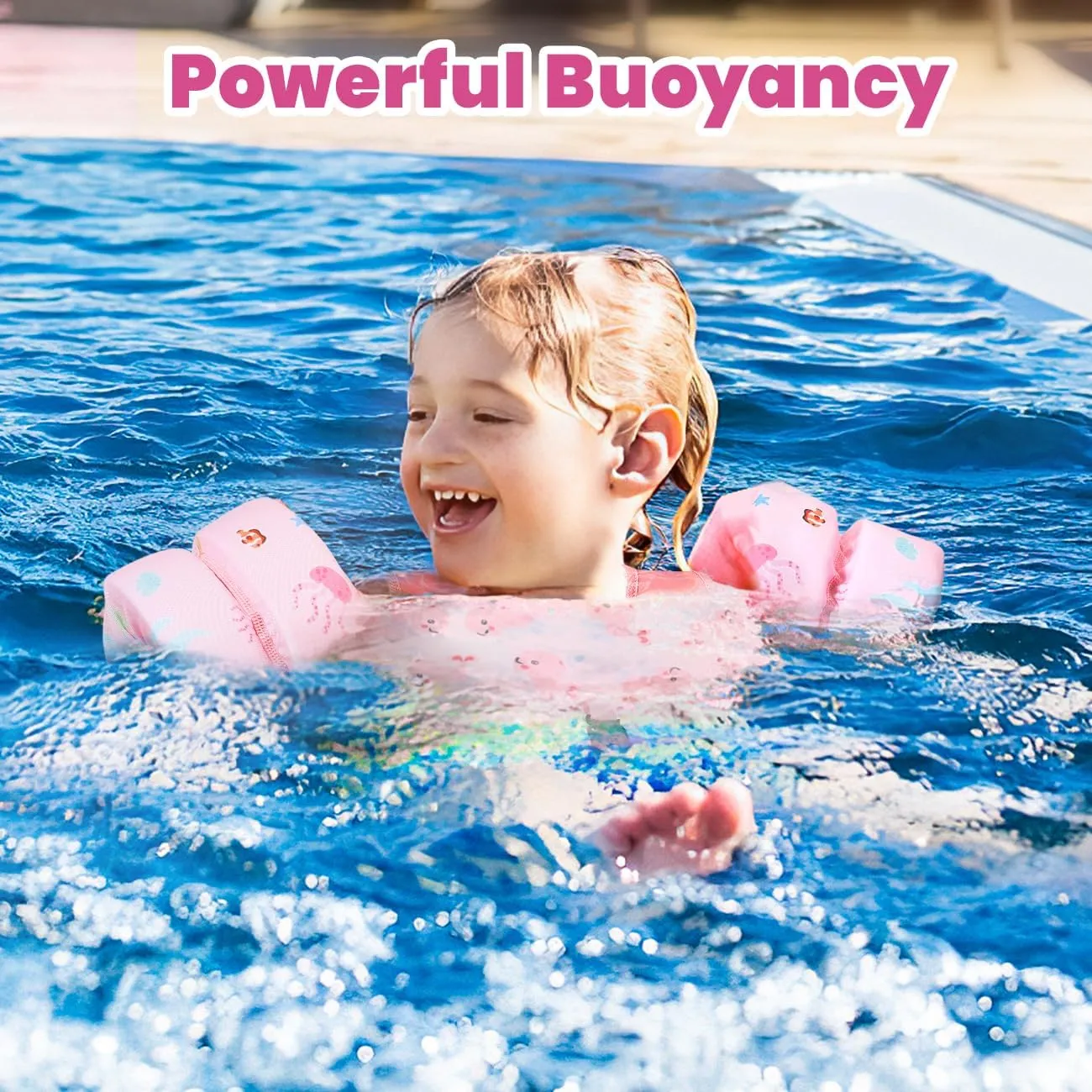 HeySplash Toddler Swim Vest, Toddler Floaties Fit 13-30/22-44 Lbs,Kids Swim Jacket with Adjustable Strap, Arm Floaties Water Wing Arm Band for Children Learn to Swim, Puddle Sea Beach Jumper Boy Girl