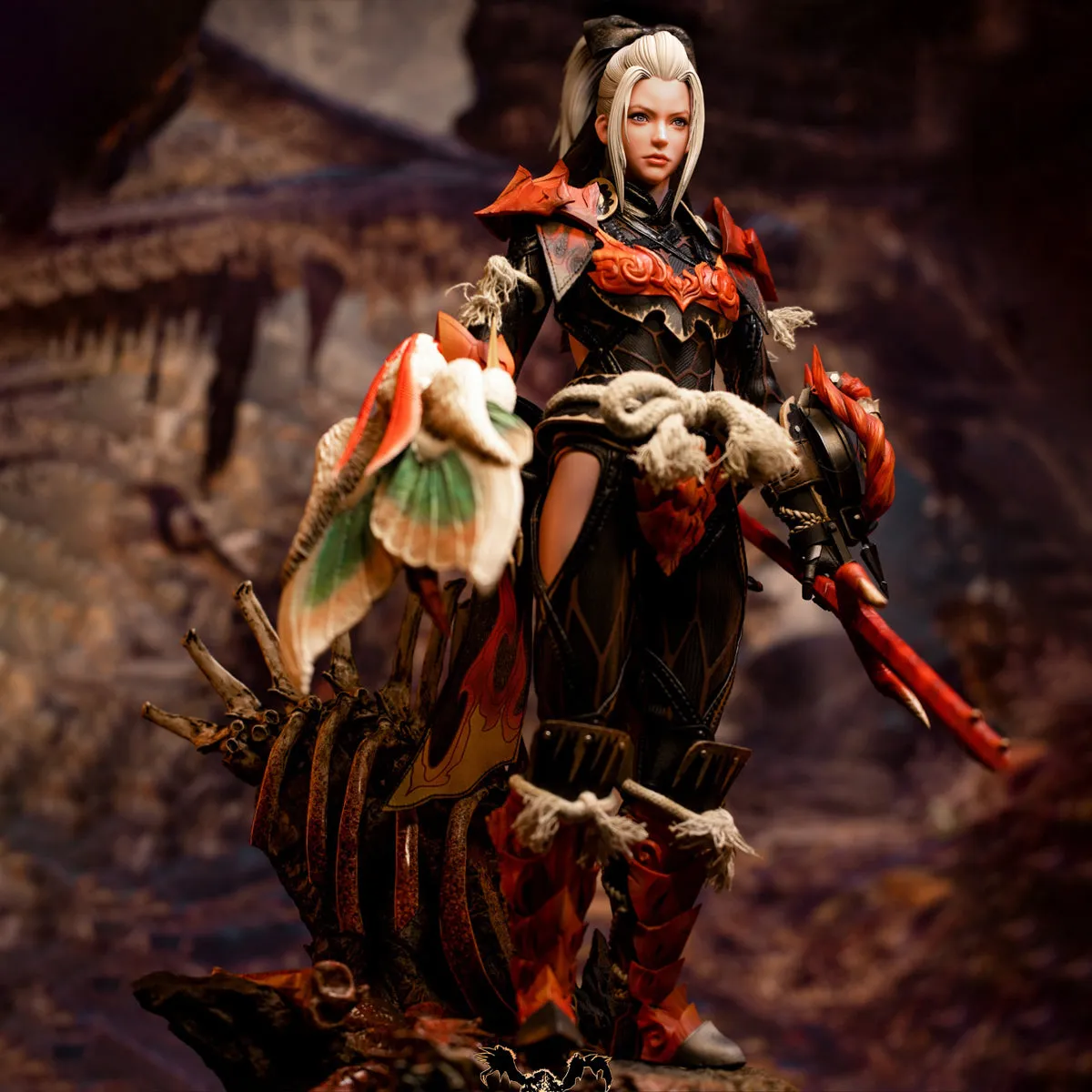 HiPlay DAMTOYS Monster Hunter: Odogaron Set, Deluxe Edition, Movable Eyes, Figure Full Set, 1:6 Scale Action Figurine