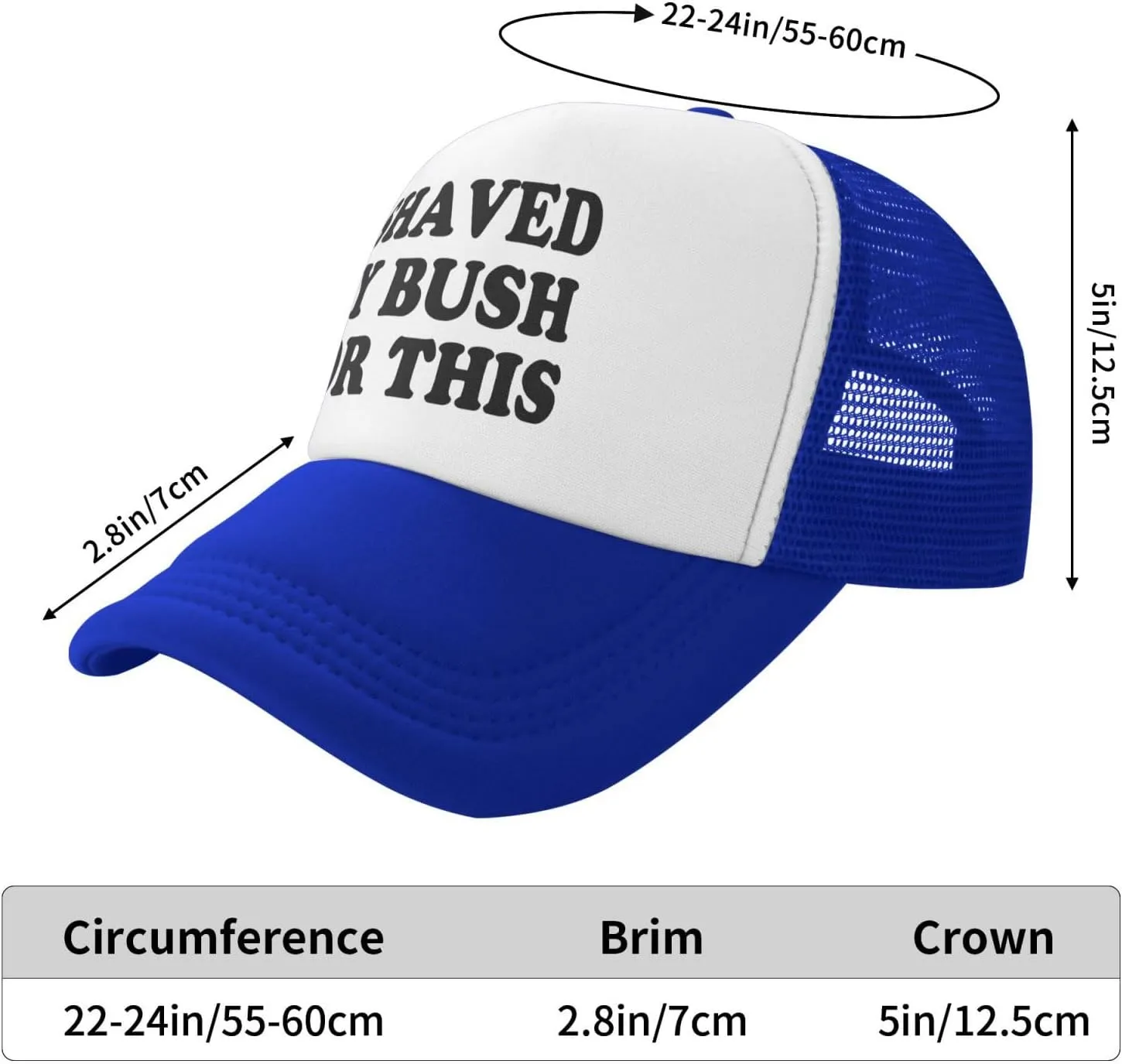 I Shaved My Bush for This Trucker Hat Unisex Adult Hats Adjustable Cap for Men and Women Classic Fishing Caps