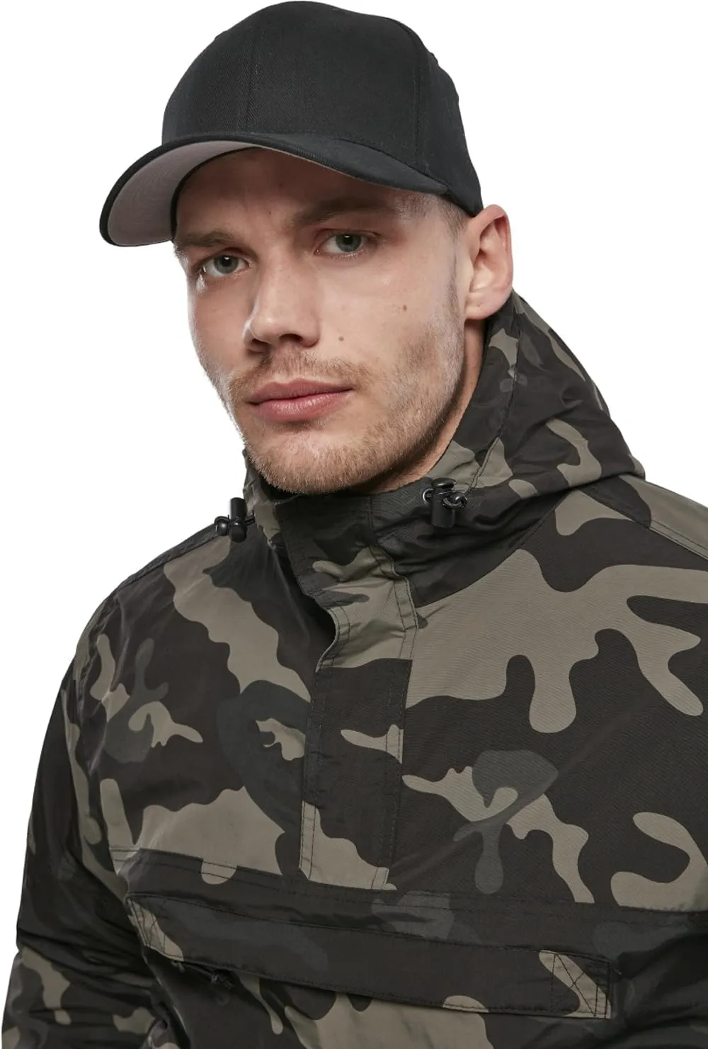 Individual Wear Men's Fleece-Lined Quarter Zip Windbreaker Pullover - Lightweight Weatherproof Casual Outdoor Jacket