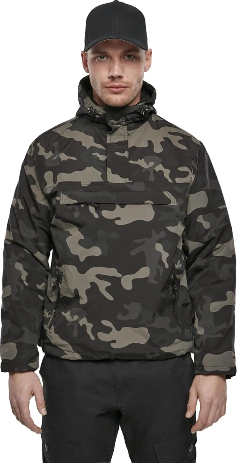 Individual Wear Men's Fleece-Lined Quarter Zip Windbreaker Pullover - Lightweight Weatherproof Casual Outdoor Jacket