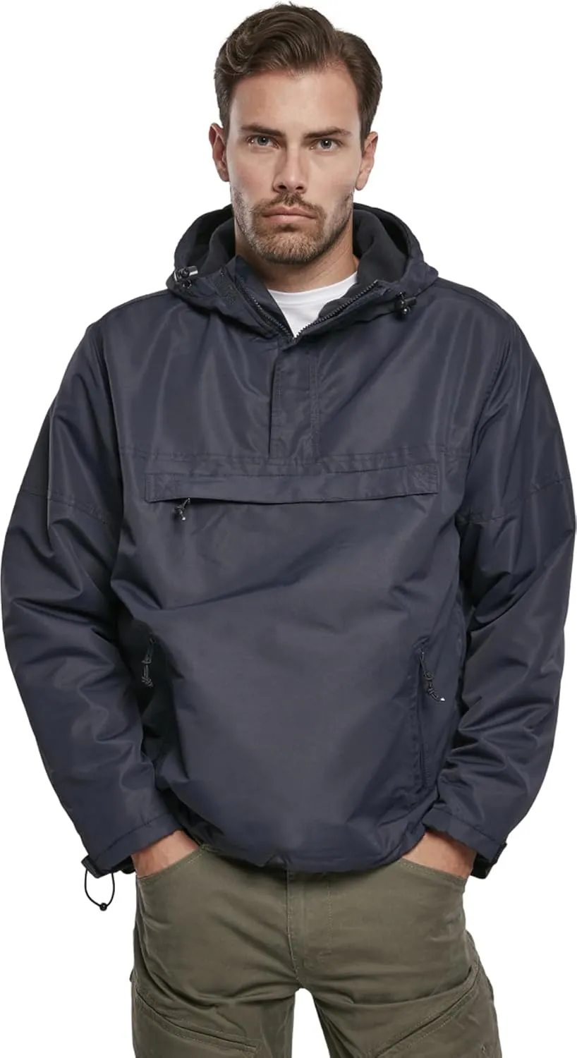 Individual Wear Men's Fleece-Lined Quarter Zip Windbreaker Pullover - Lightweight Weatherproof Casual Outdoor Jacket