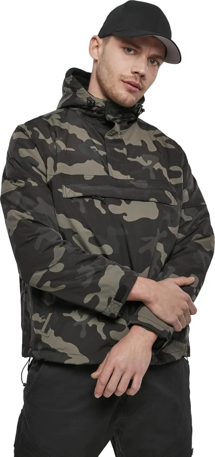 Individual Wear Men's Fleece-Lined Quarter Zip Windbreaker Pullover - Lightweight Weatherproof Casual Outdoor Jacket