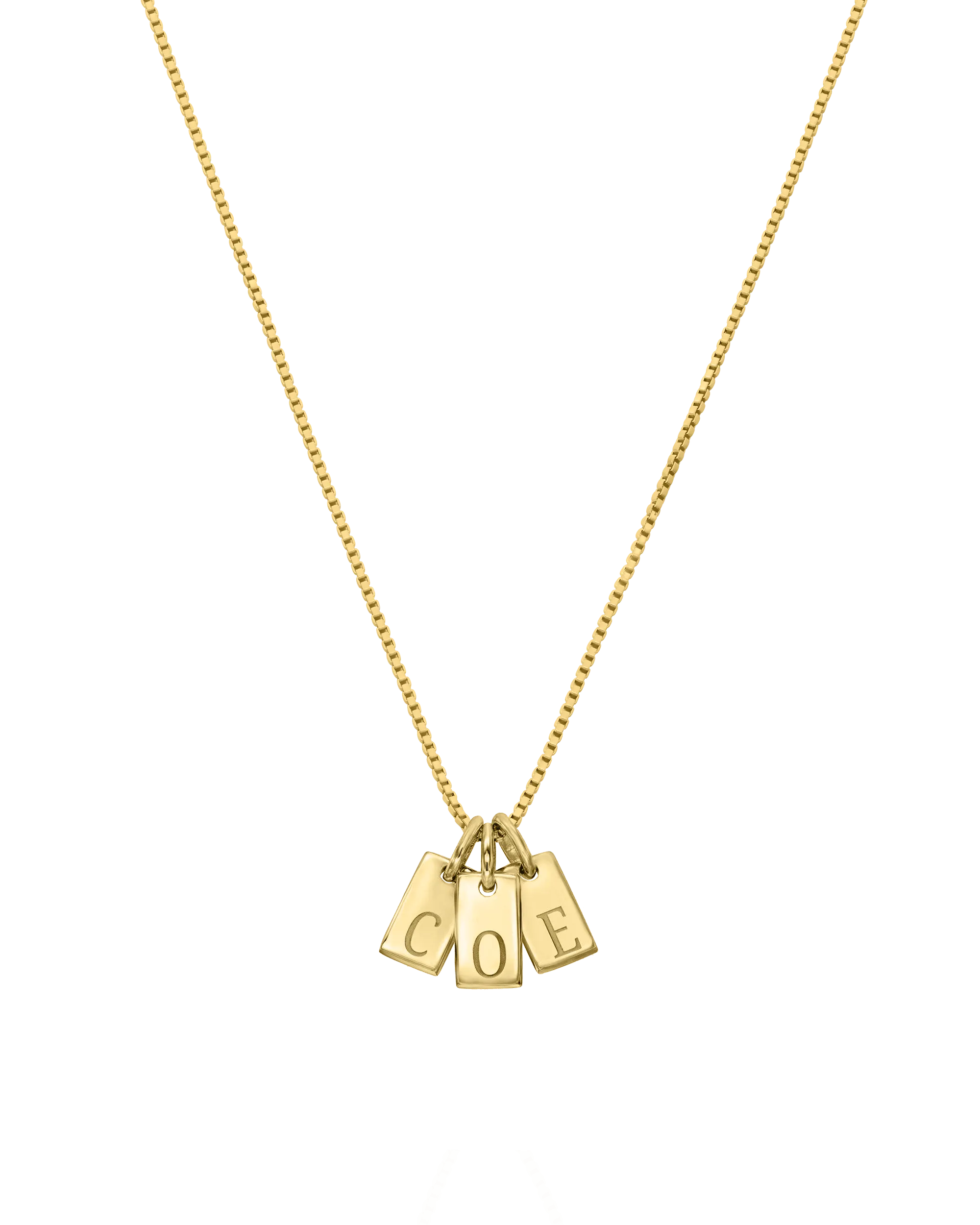 Initial Mini Dogtag Necklace - 18K Rose Vermeil
