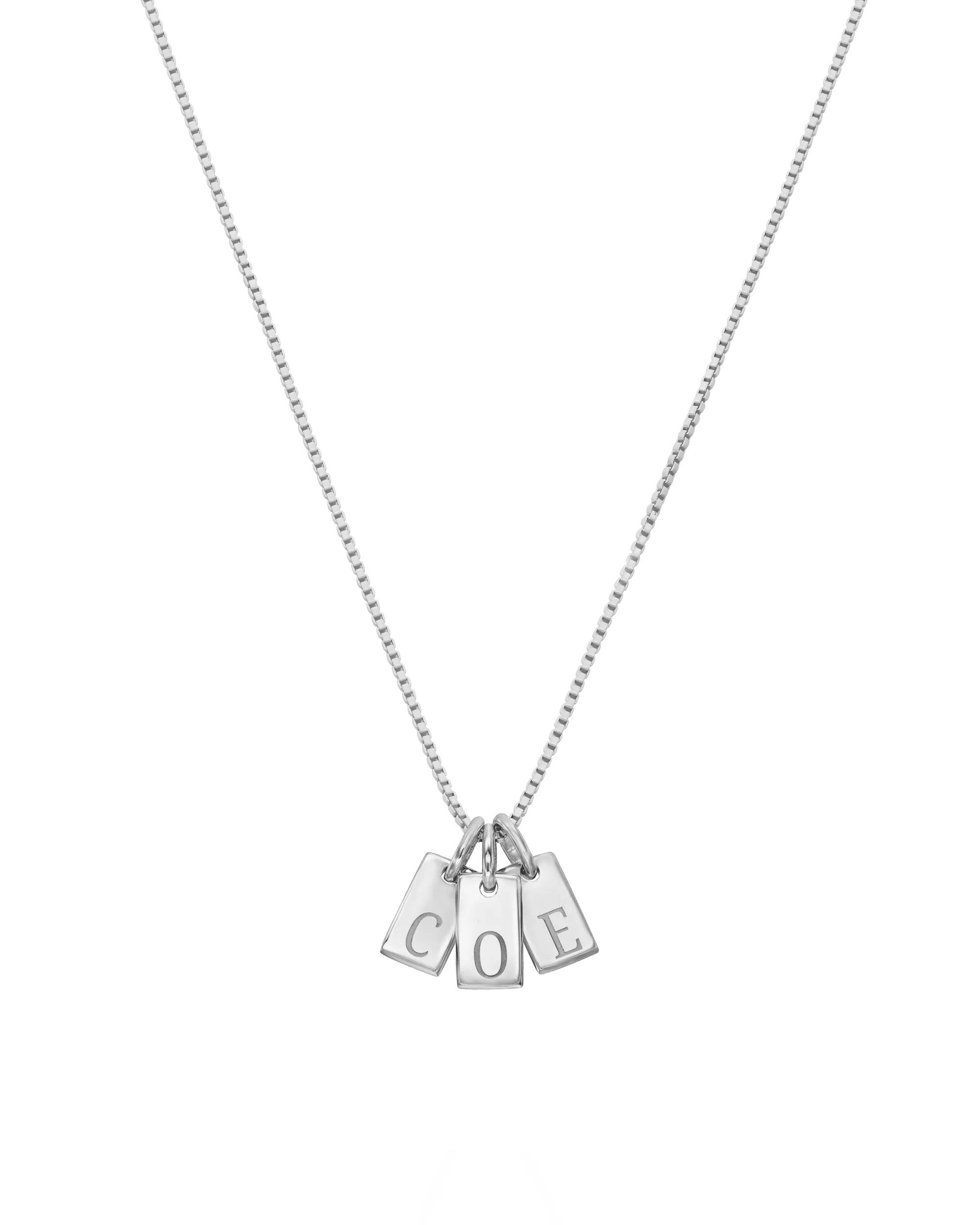 Initial Mini Dogtag Necklace - 18K Rose Vermeil