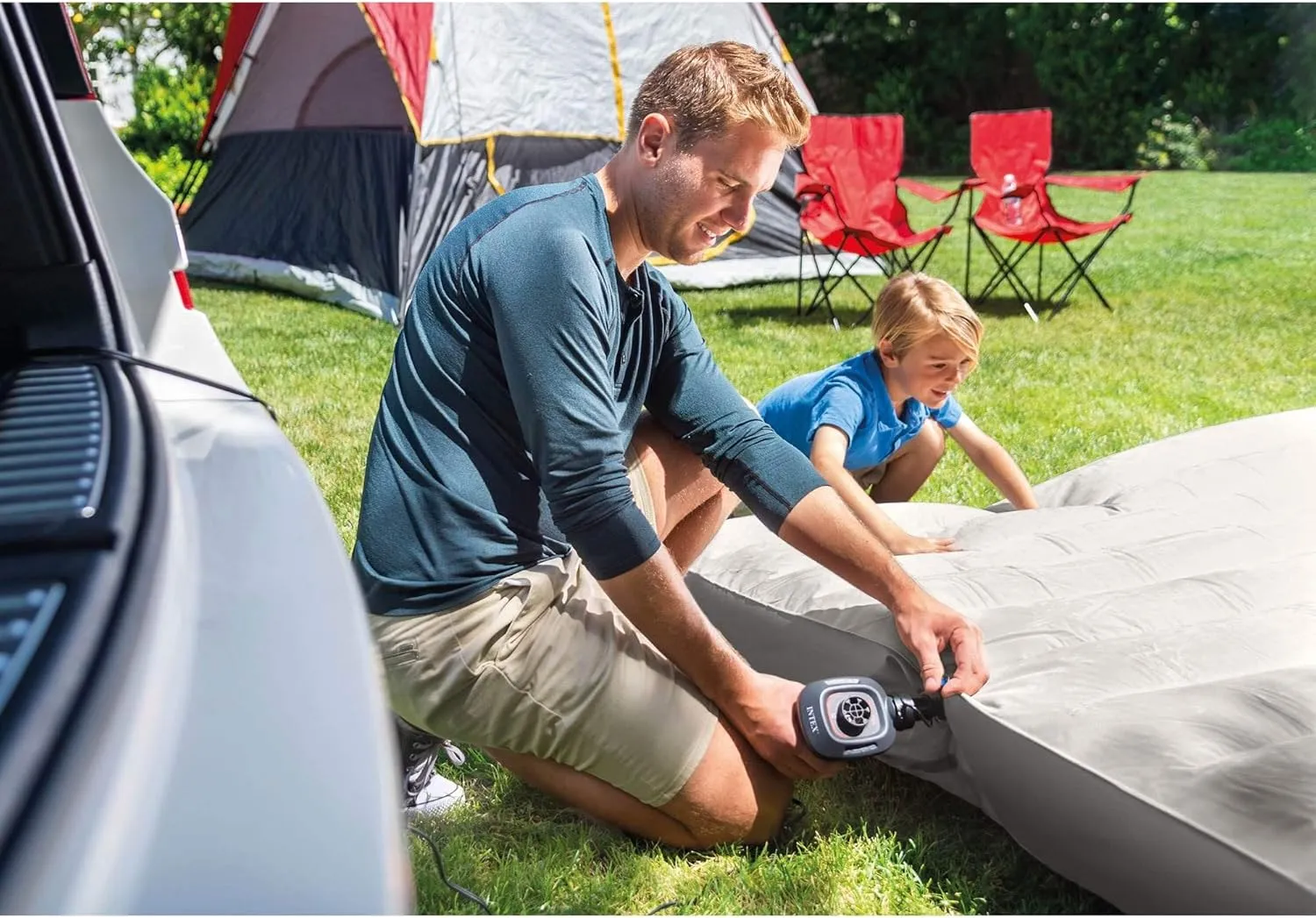 INTEX QuickFill Electric Air Pump: Inflates and Deflates Air Mattresses, Inflatable Kayaks, Boats, Toys