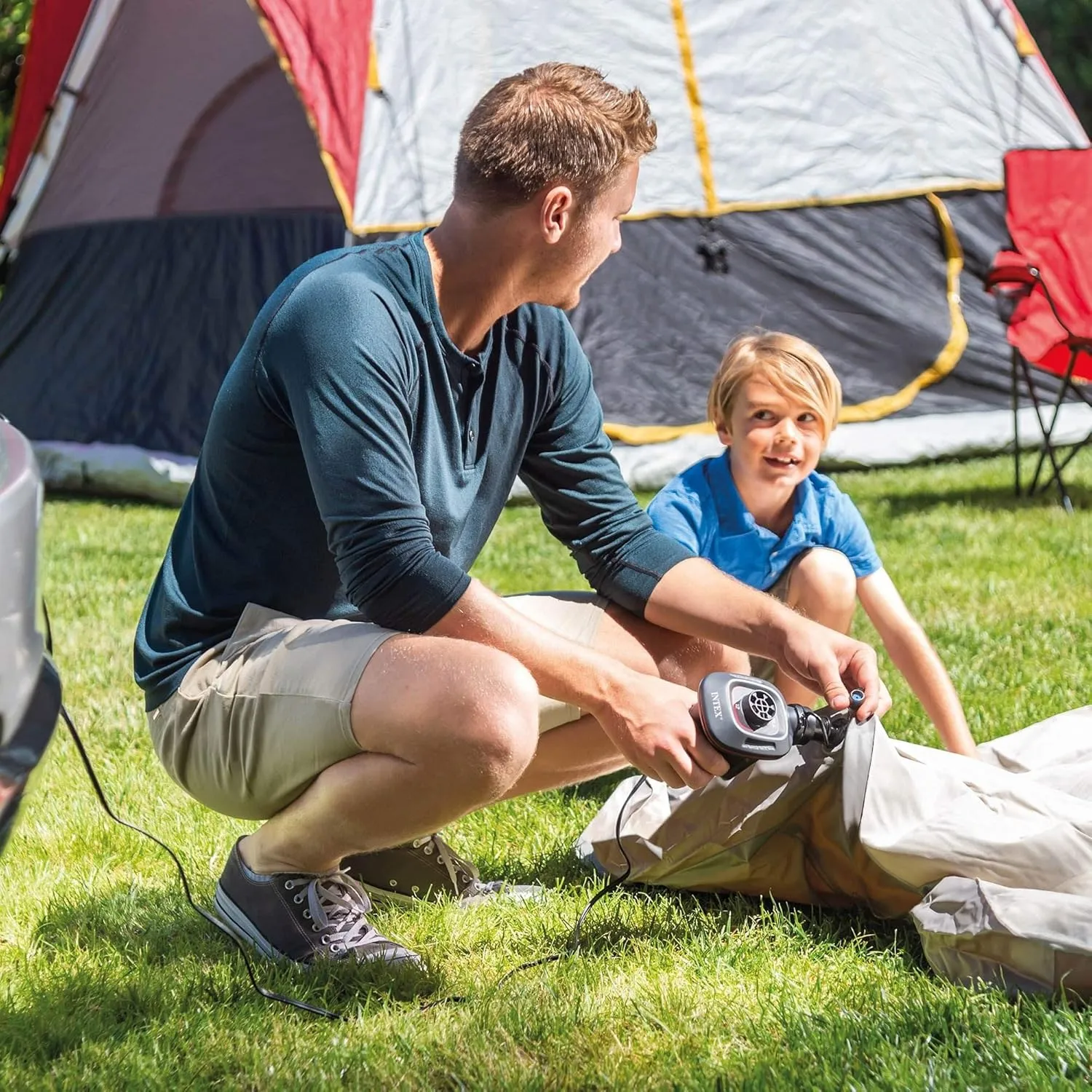 INTEX QuickFill Electric Air Pump: Inflates and Deflates Air Mattresses, Inflatable Kayaks, Boats, Toys