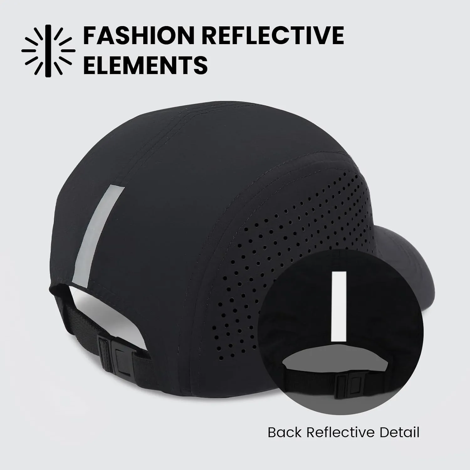 KOPHINOOR Baseball Cap Cooling Hat, Reflective Golf Running Hat for Men Women, Foldable Performance Hat for Outdoors