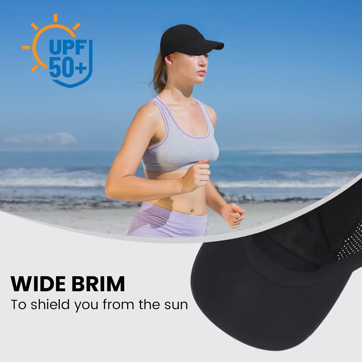 KOPHINOOR Baseball Cap Cooling Hat, Reflective Golf Running Hat for Men Women, Foldable Performance Hat for Outdoors