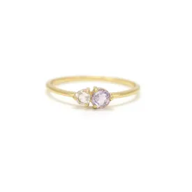 Luma Gemstone Ring Amethyst   Rose Quartz