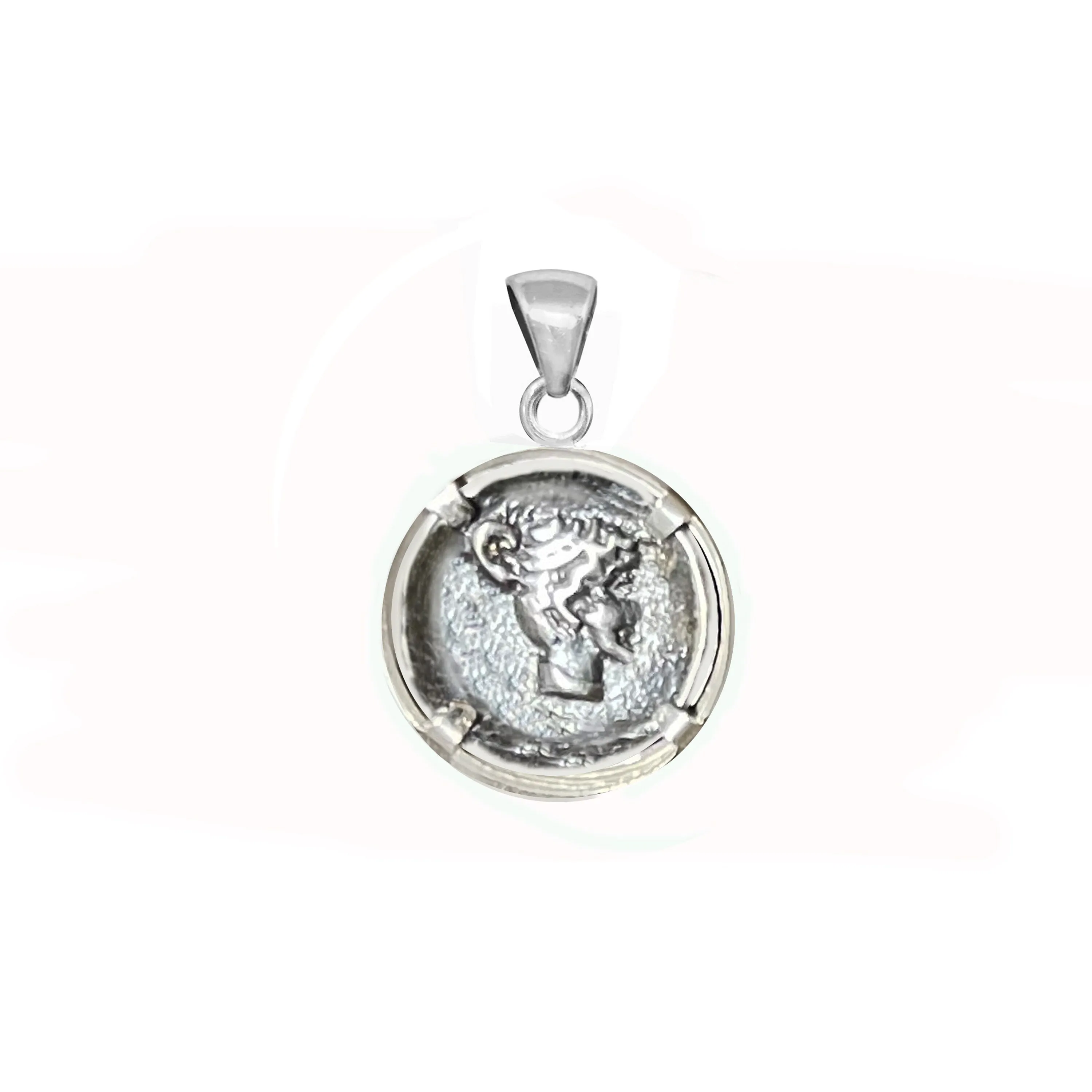 Medusa Genuine Greek Silver Coin 4th century BC sterling silver pendant