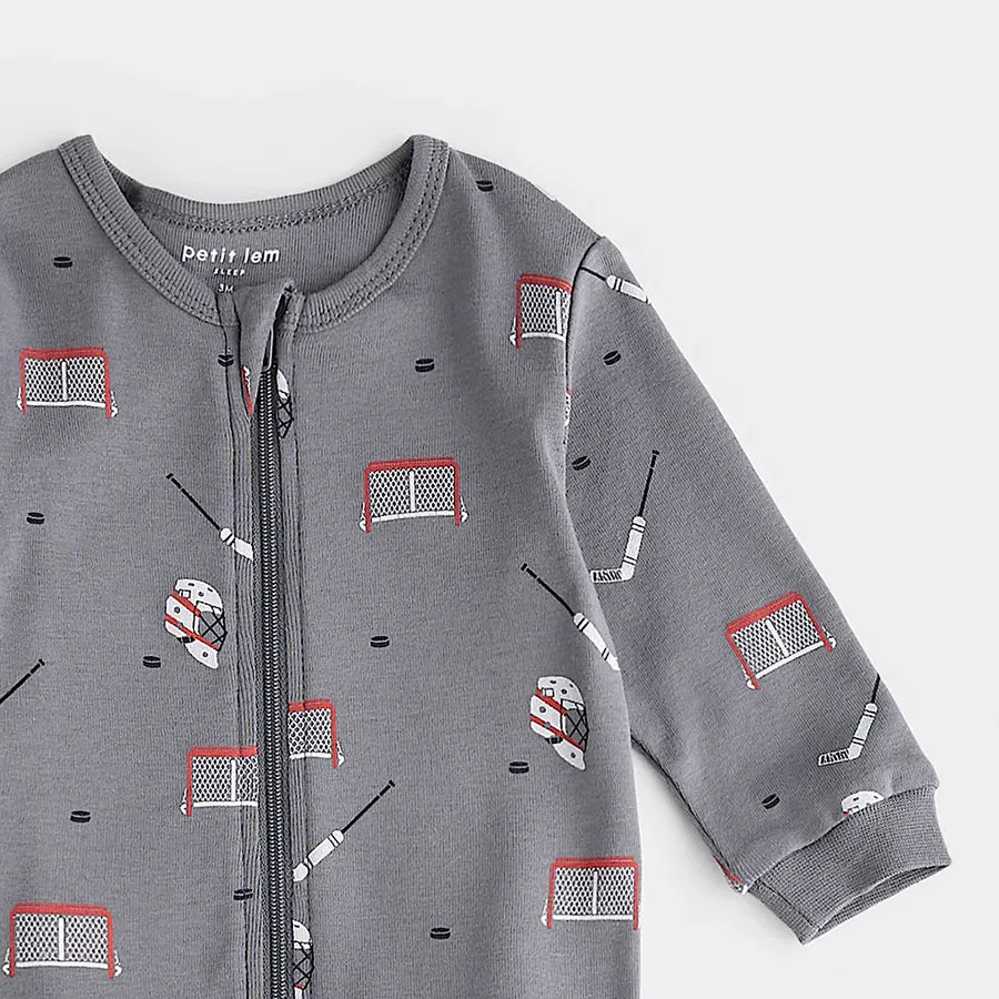 MIL Hockey Gear Print on Cadet Zipper Footie