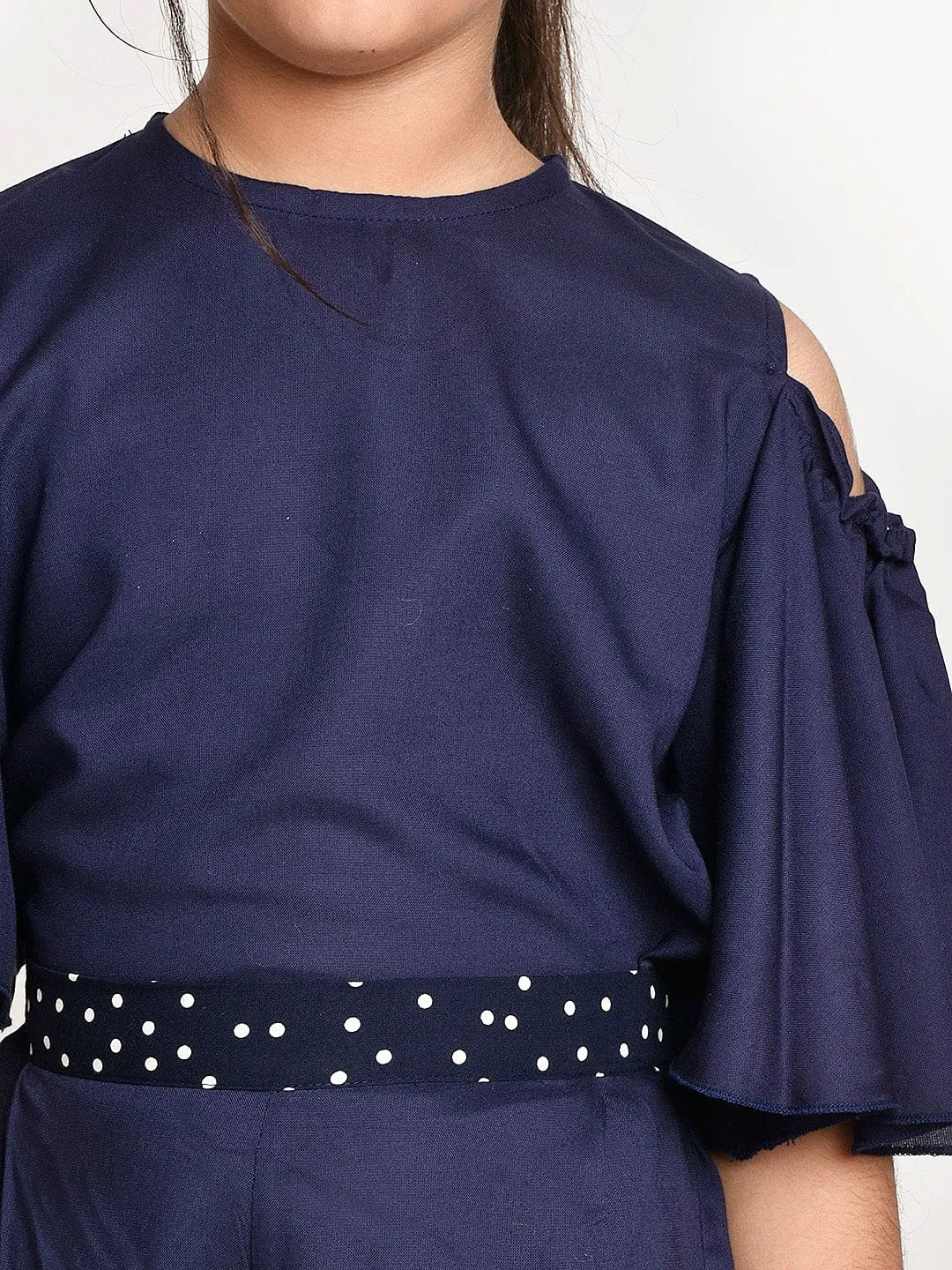 Navy Culotte with Cold Shoulder Top