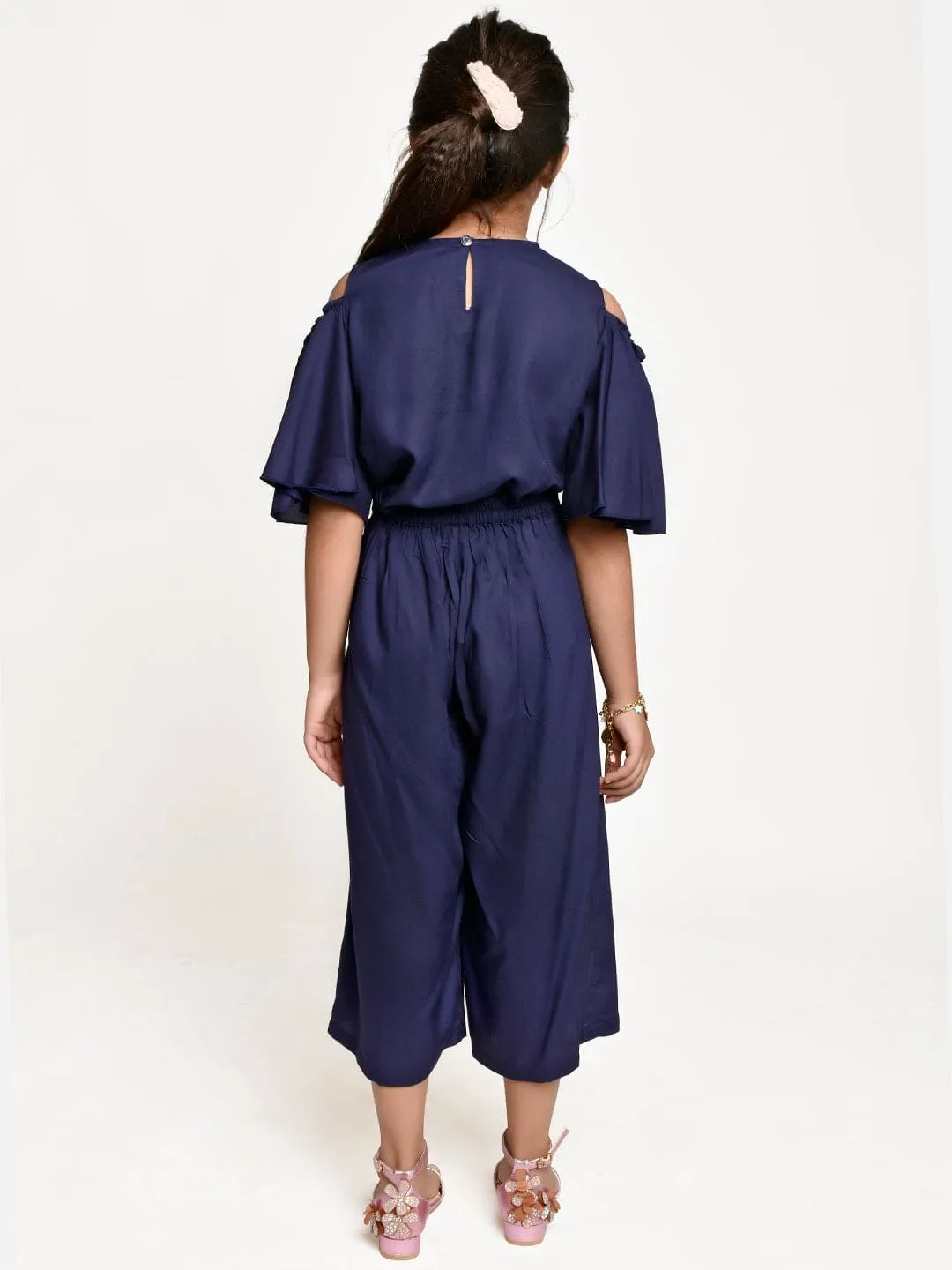 Navy Culotte with Cold Shoulder Top