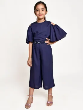Navy Culotte with Cold Shoulder Top