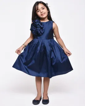 Navy Flower Applique Dress