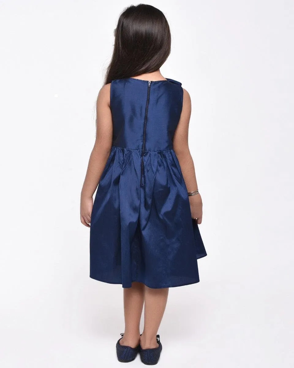 Navy Flower Applique Dress
