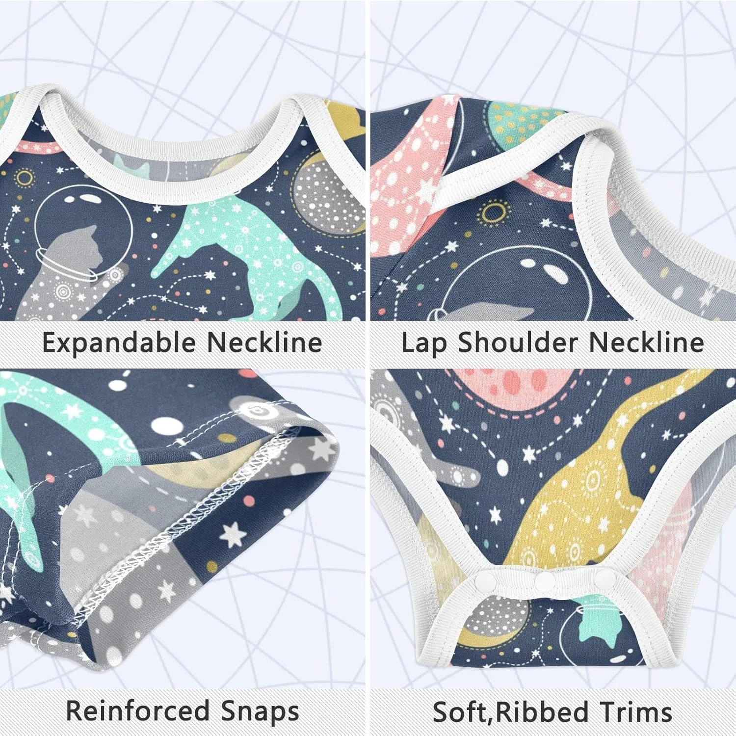 Ollabaky Unisex Baby Bodysuits Short-Sleeve Cotton Baby Clothes for Girls Boys 0-24 Months