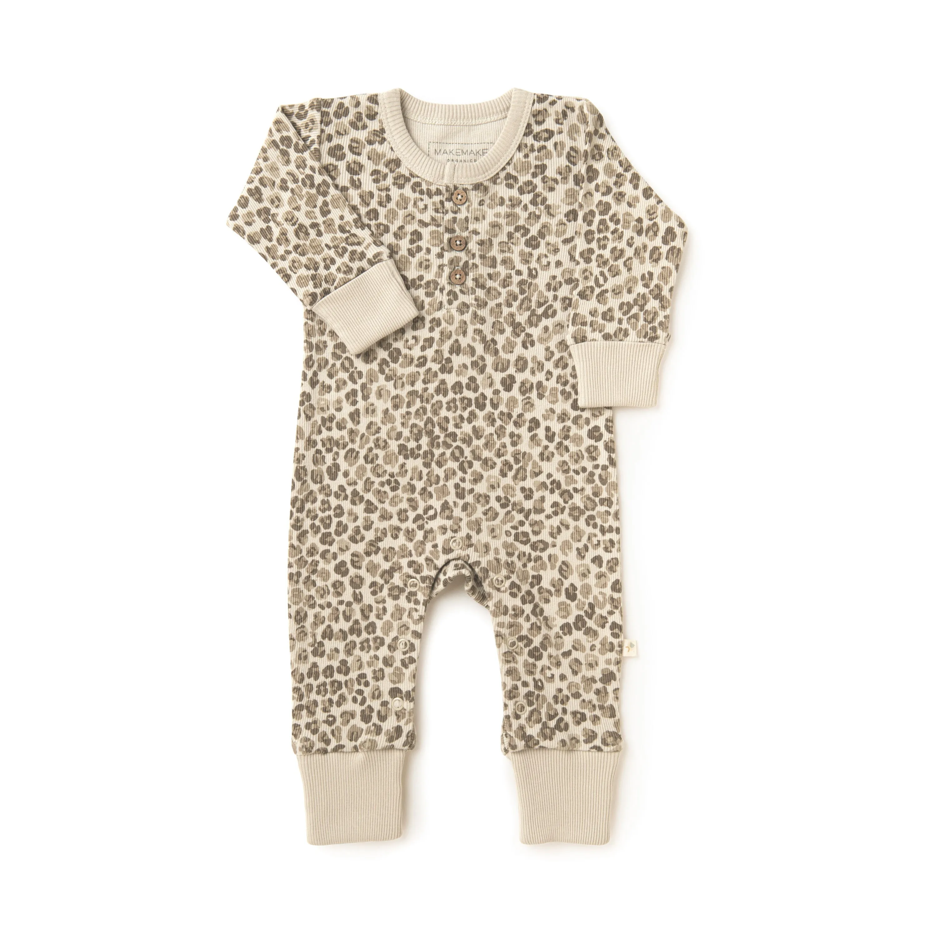 Organic Baby Buttoned Romper - Spotted