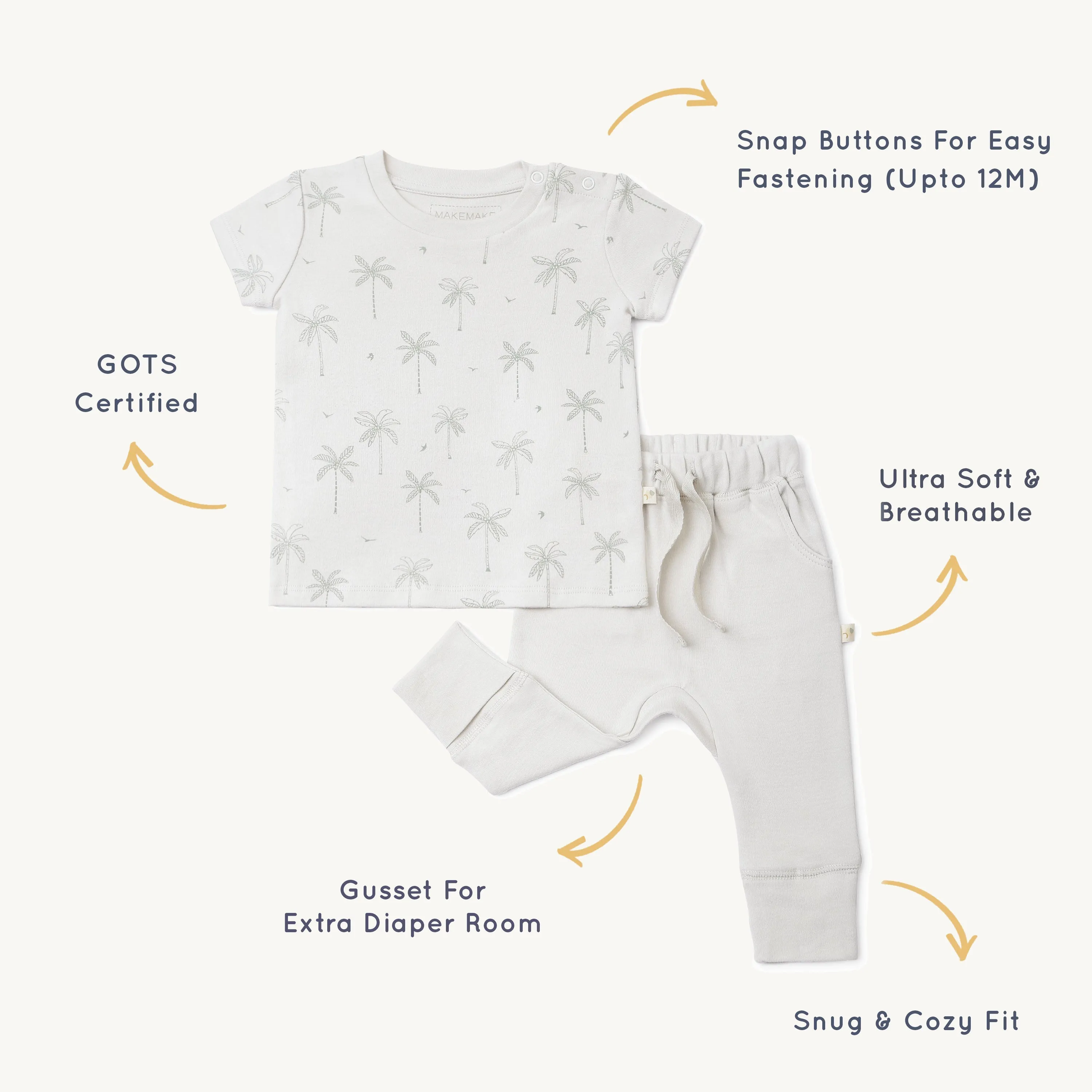Organic Baby Toddler Tee & Pants Set - Tropical