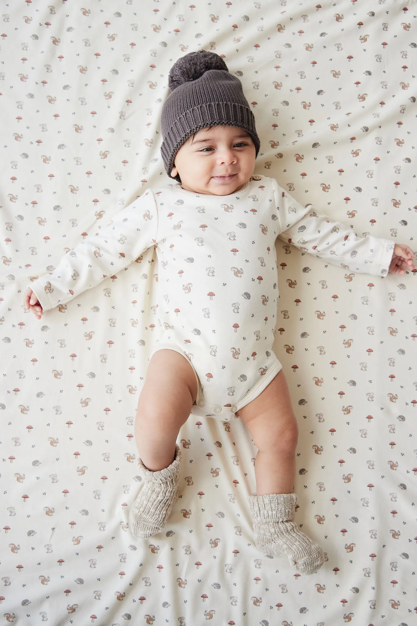 Organic Cotton Fernley Bodysuit - Woodland Friends
