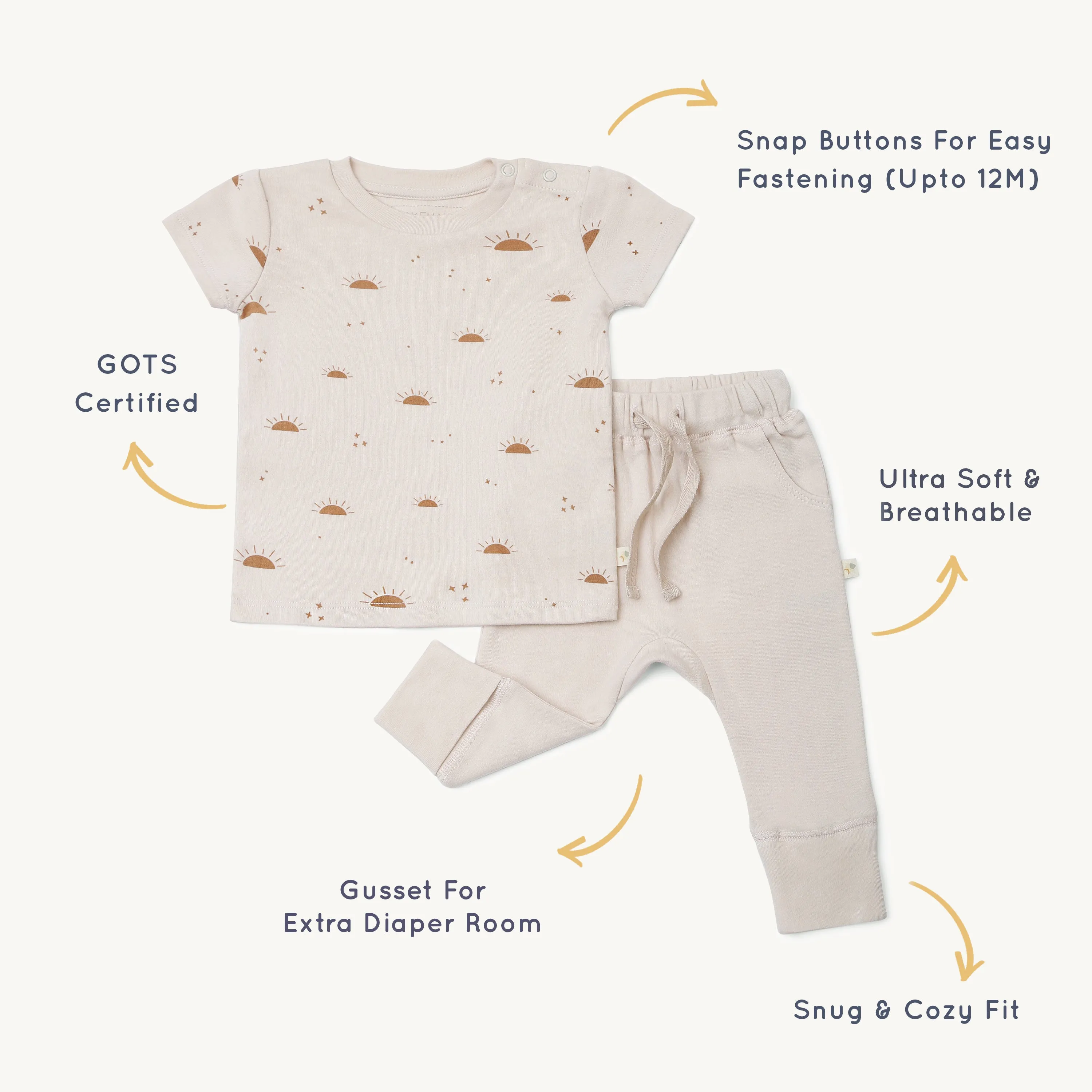 Organic Tee & Pants Set - Sunshine