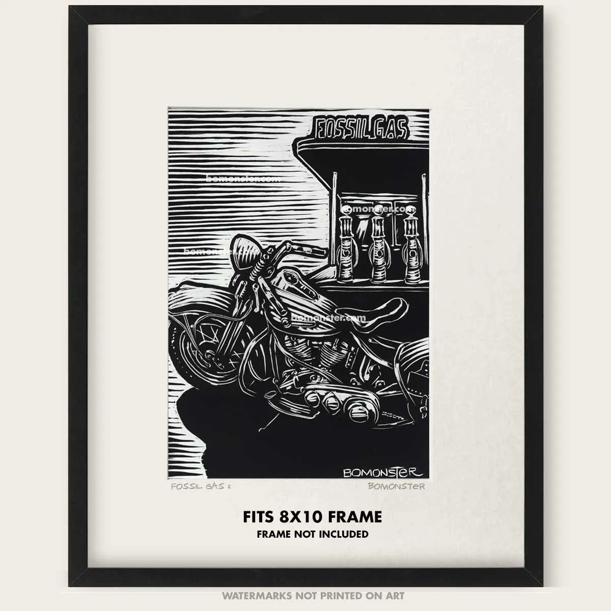 Original Vintage Harley Art "Fossil Gas #2"
