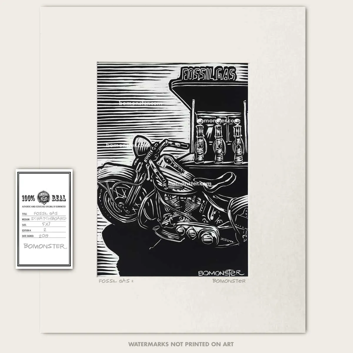 Original Vintage Harley Art "Fossil Gas #2"