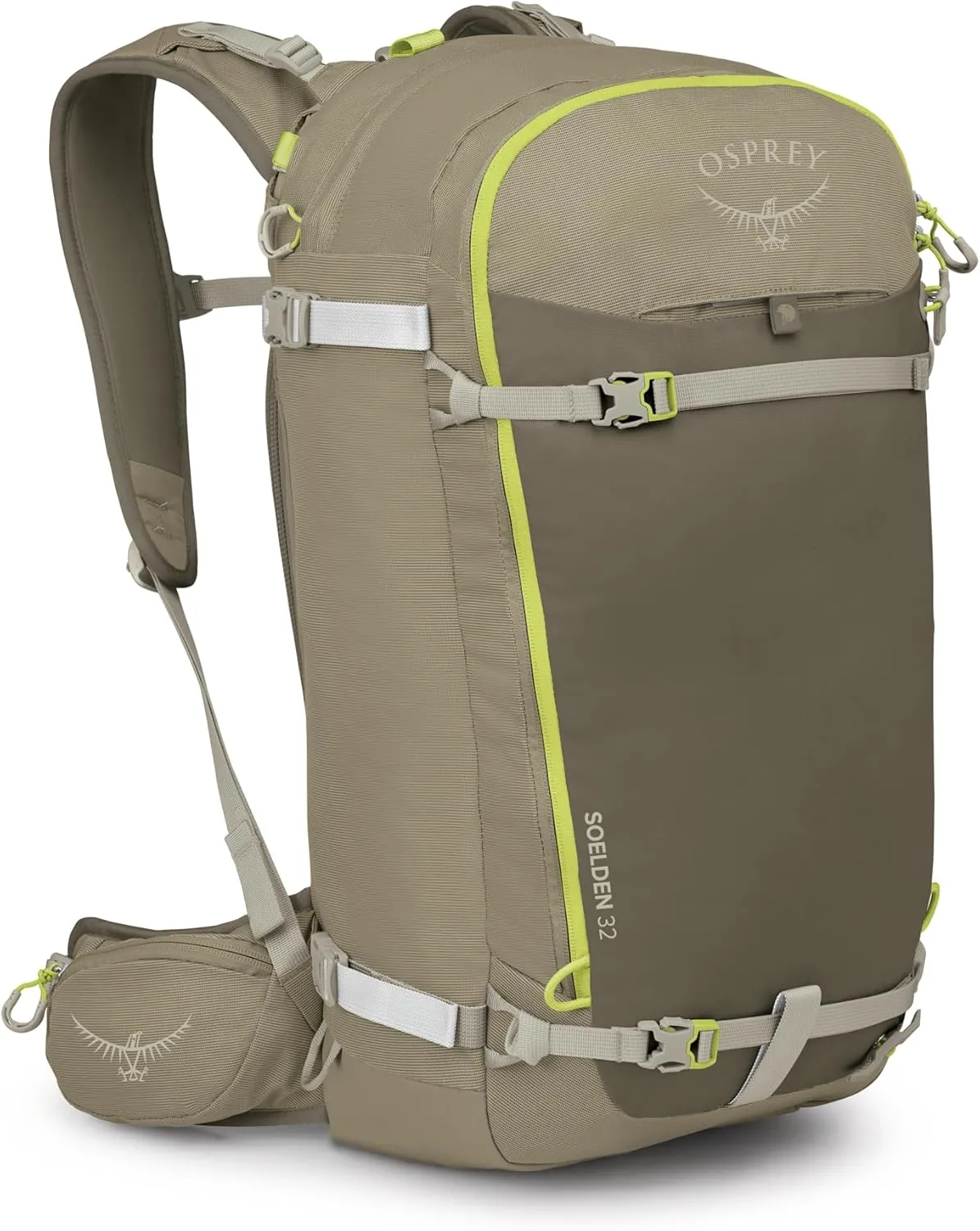 Osprey Soelden 32L Ski and Snowboard Backpack, Olive Tan