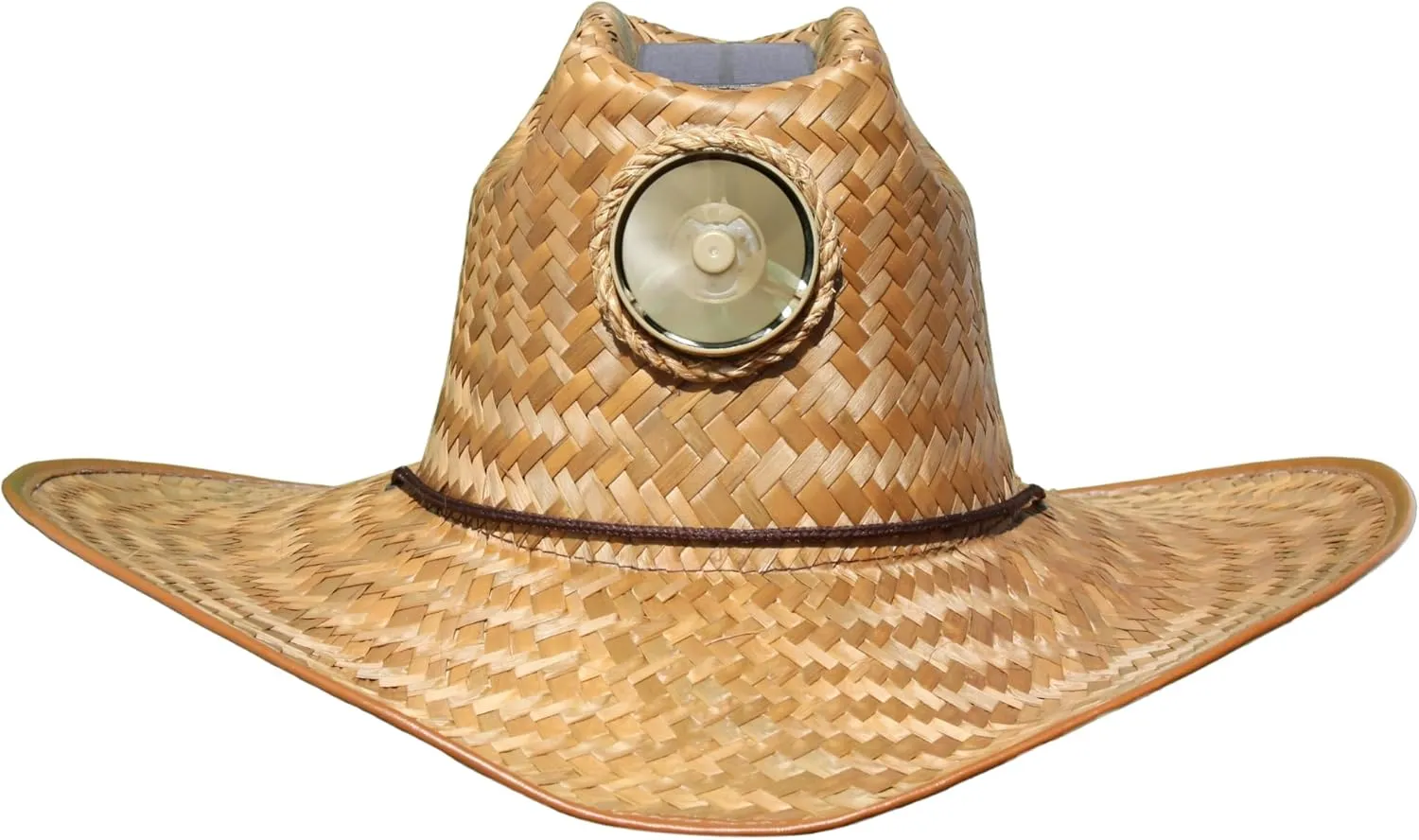 Plain Cowboy Straw Hat - Solar Sun Hat Cooling Fan with Power - Extra Large
