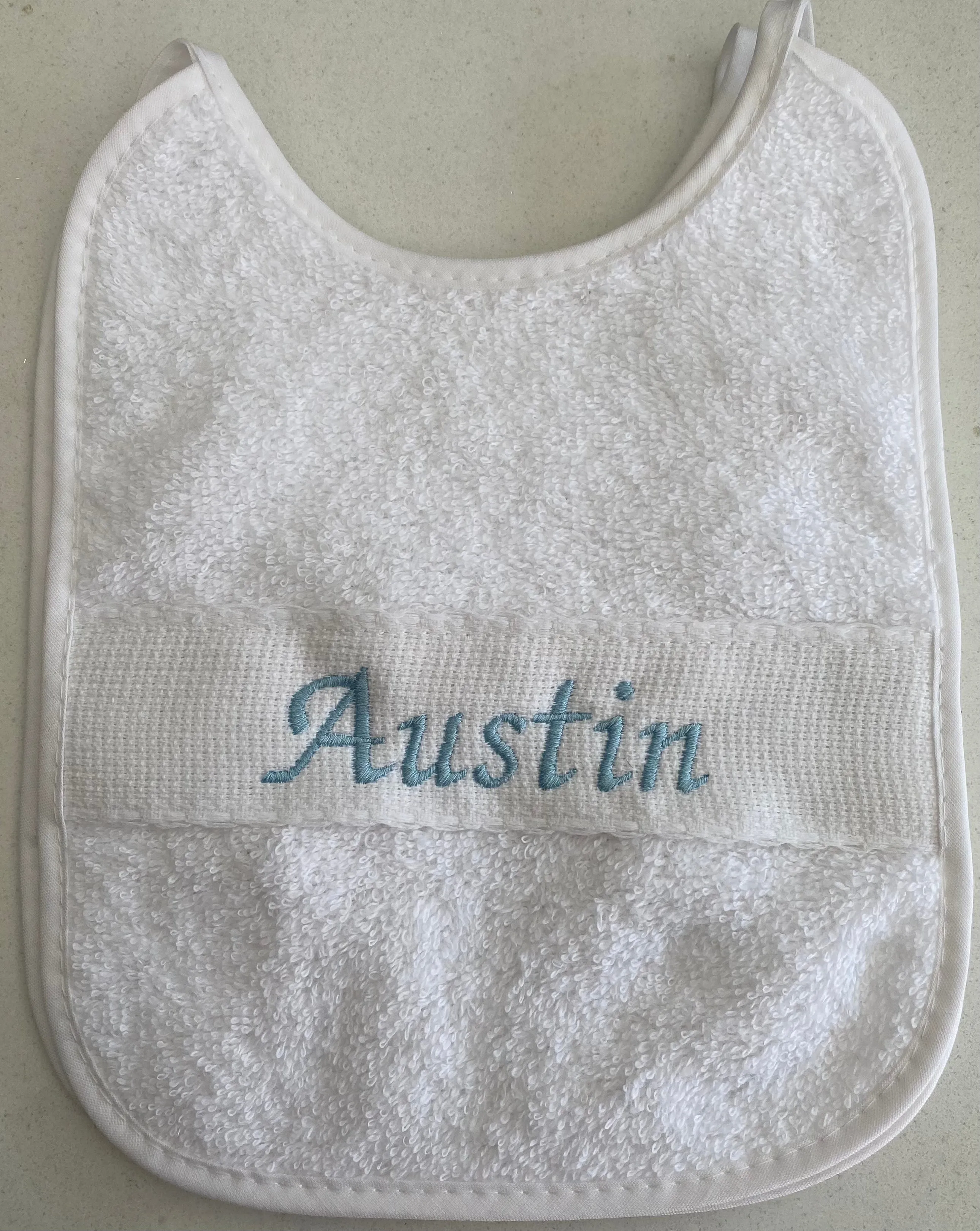 Round and Square Personalised Baby Bibs
