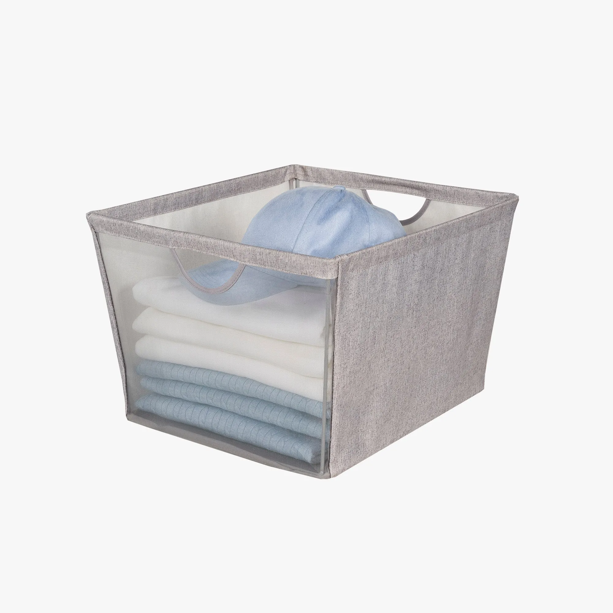 Set of 4 | Large Storage Bin with Mesh Front